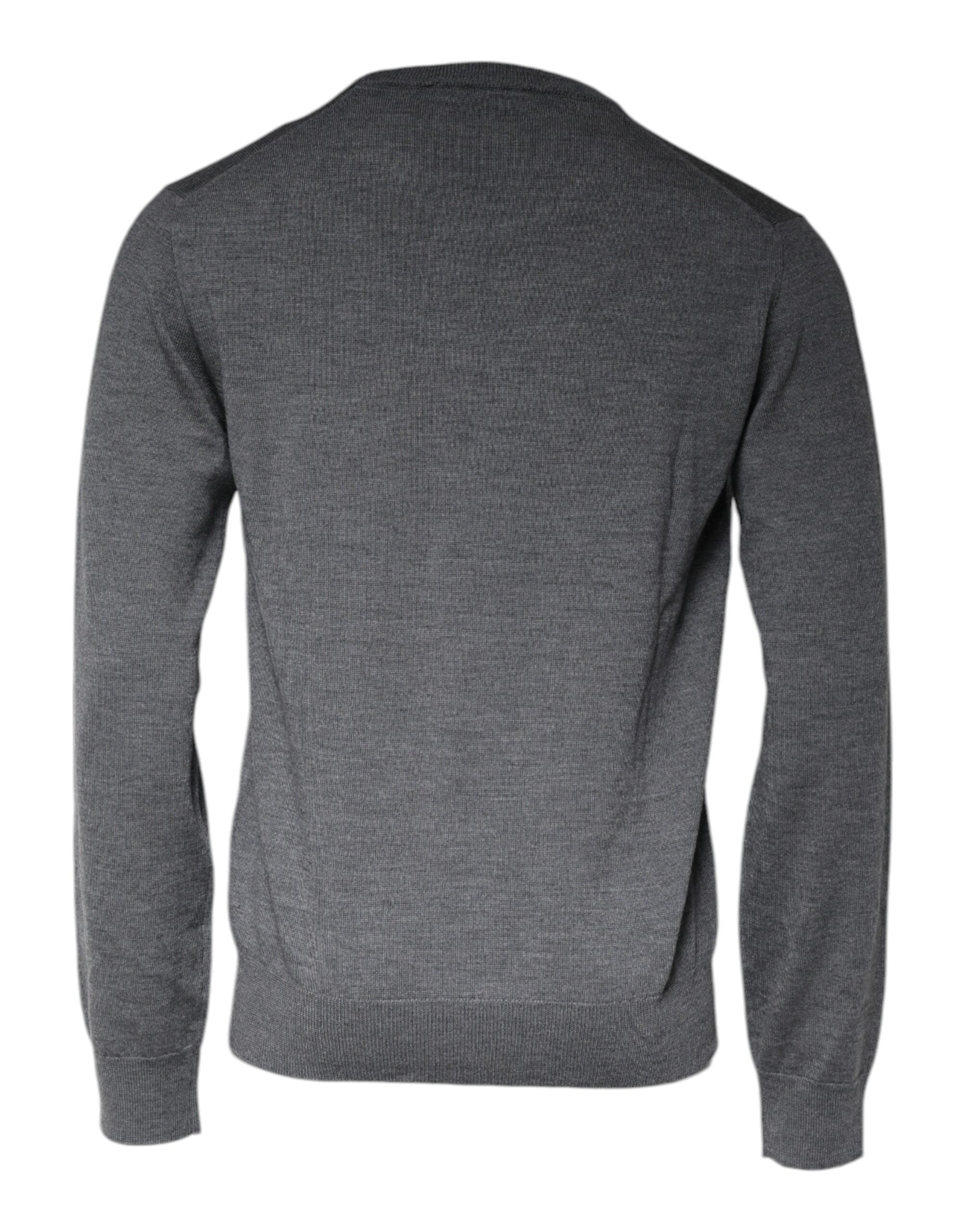 Dolce & Gabbana Dark Grey Wool Crew Neck Sweater