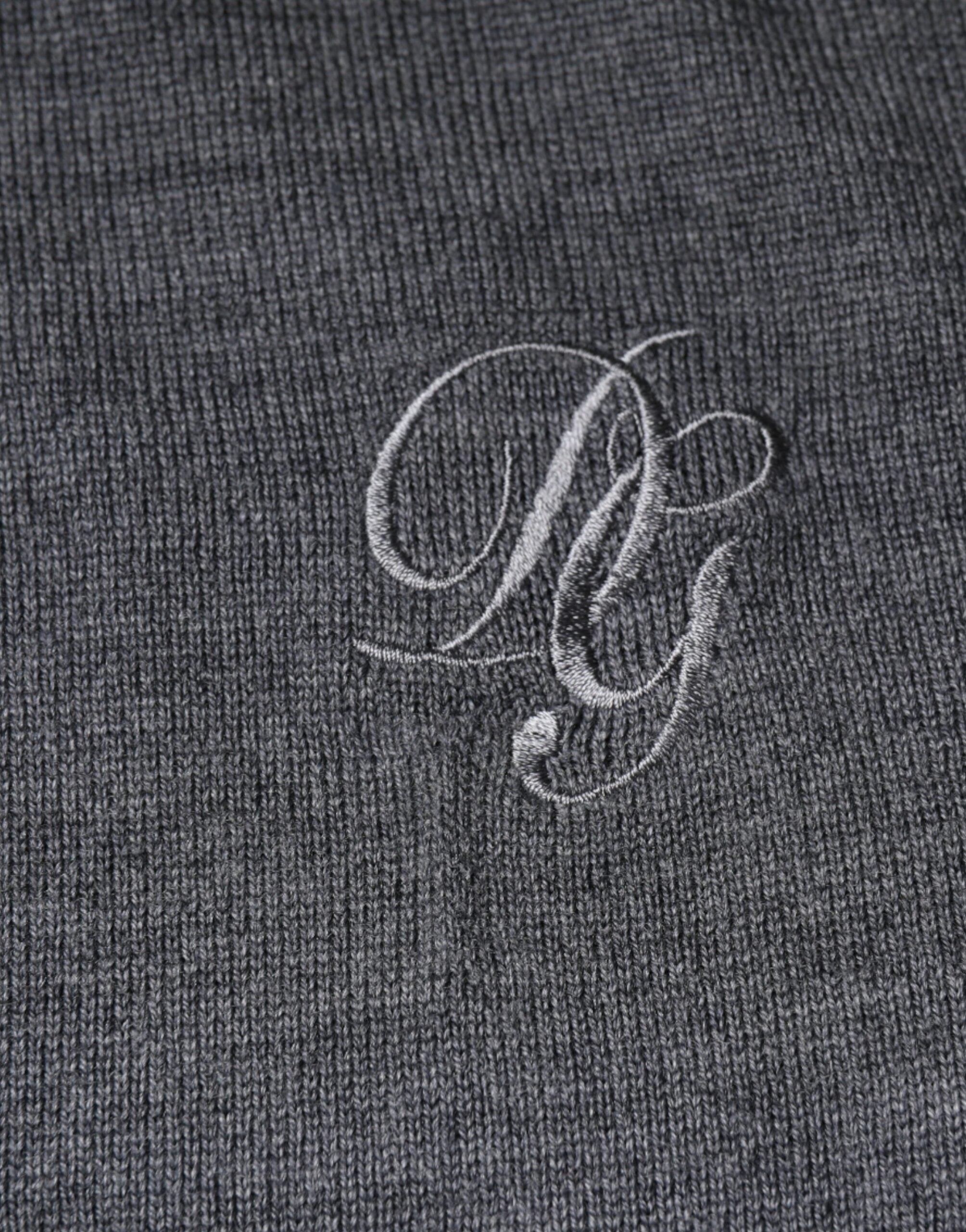 Dolce & Gabbana Dark Grey Wool Crew Neck Sweater