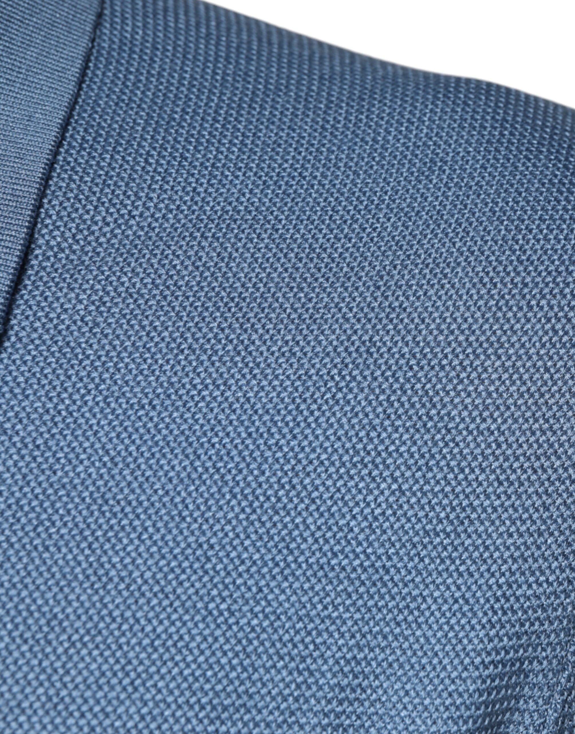 Dolce & Gabbana Men's Sky Blue Sweater with Silk Collar