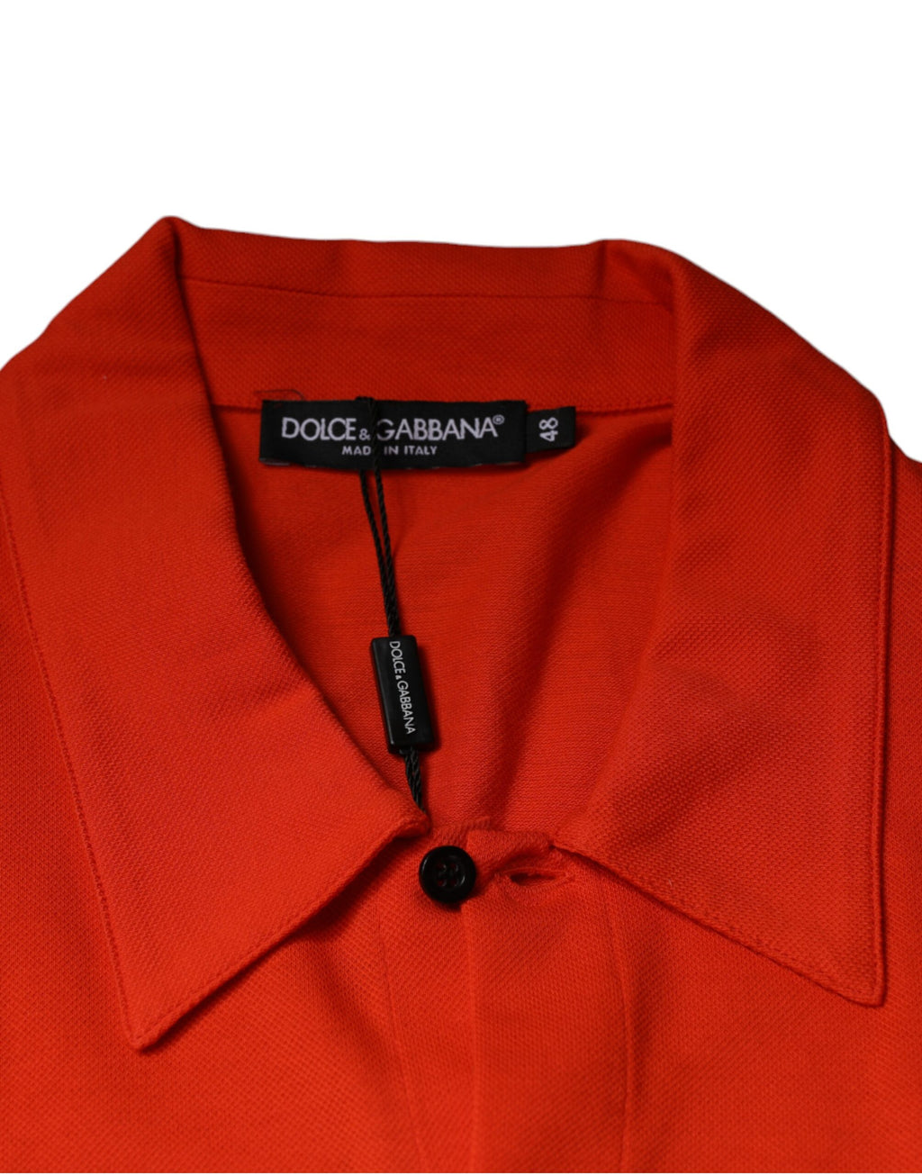 Dolce & Gabbana Orange Cotton Button-Up Polo Shirt