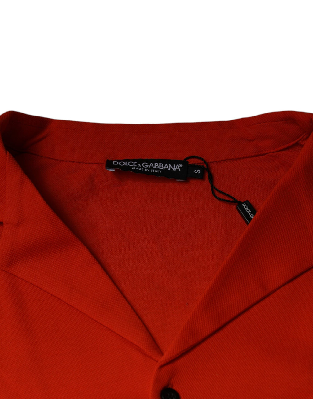 Dolce & Gabbana Orange Cotton Button-Up Polo Shirt