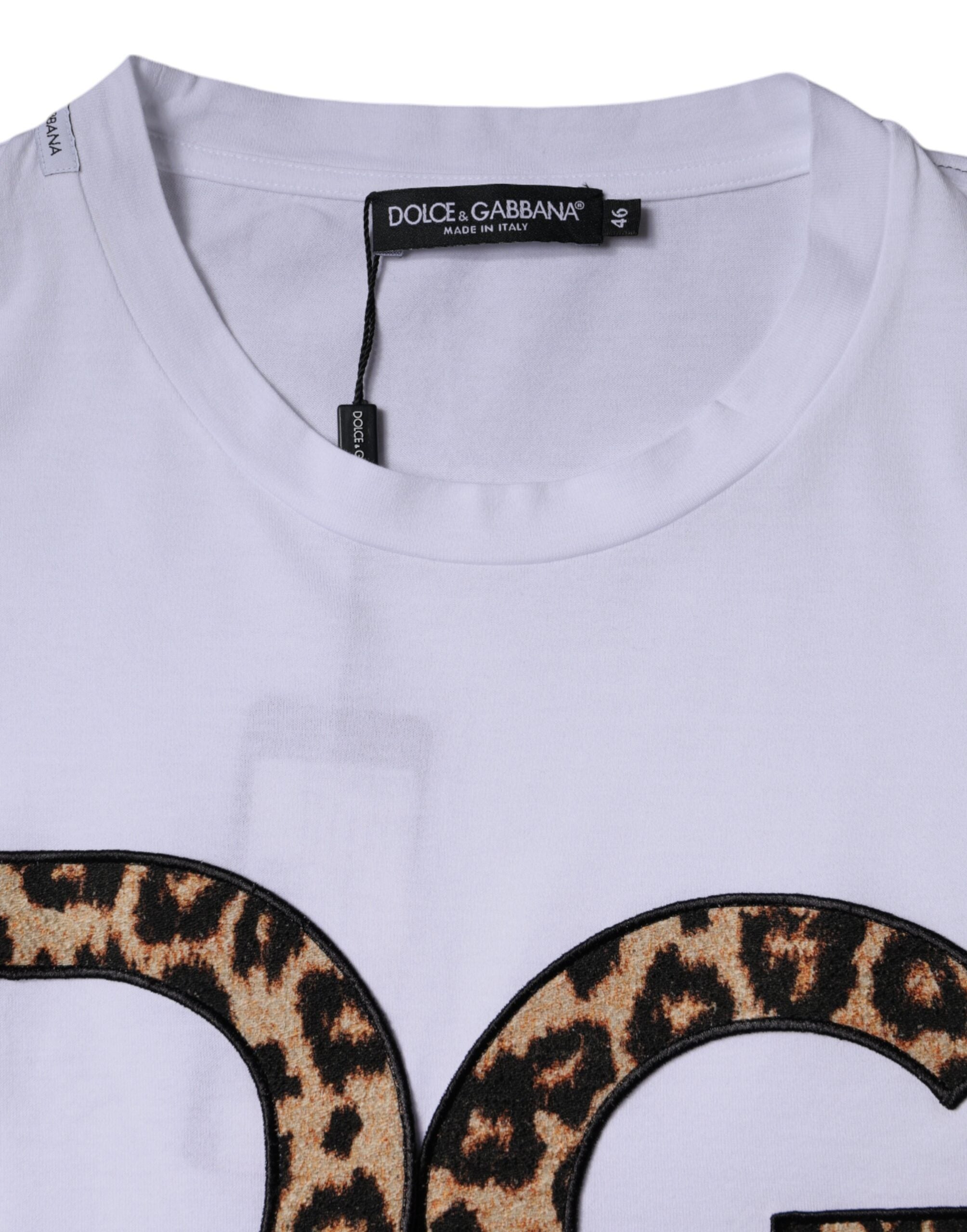 Dolce & Gabbana White DG Logo Cotton Short-Sleeves T-Shirt