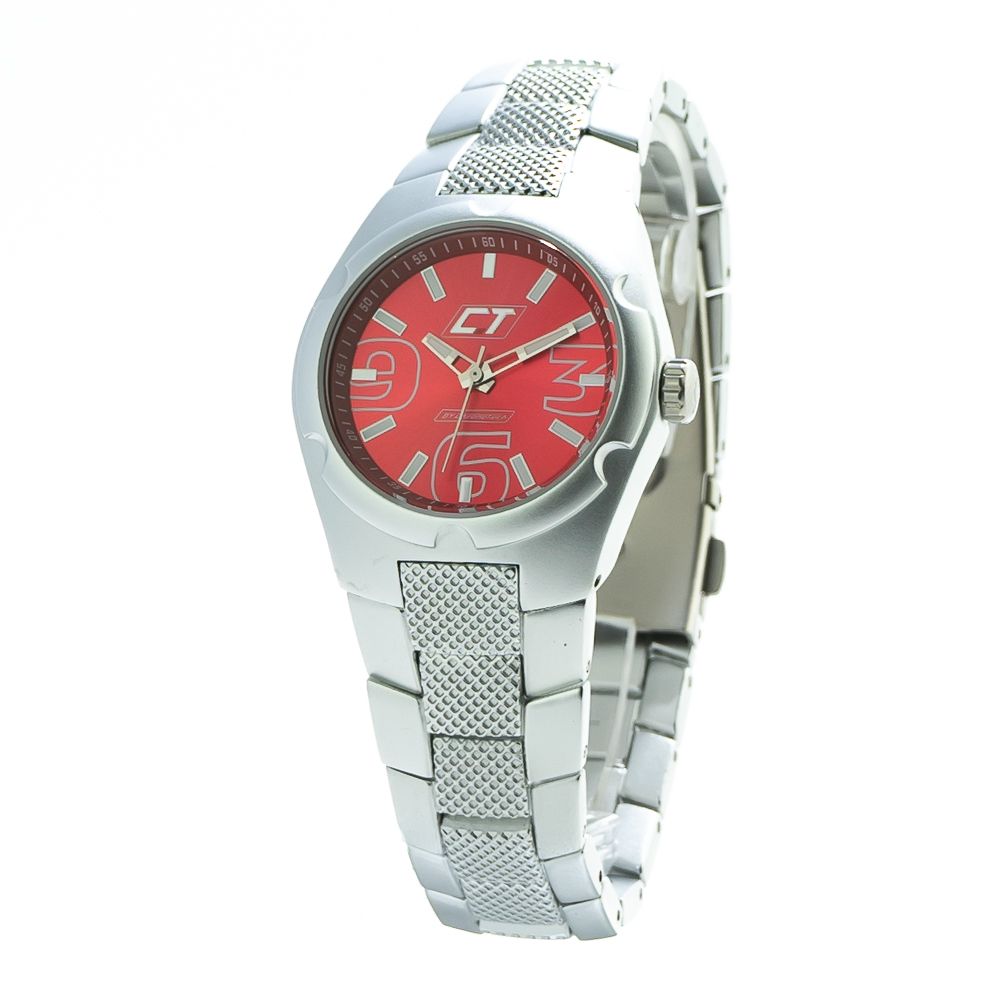 Chronotech Silberne Edelstahl-Dresswatch
