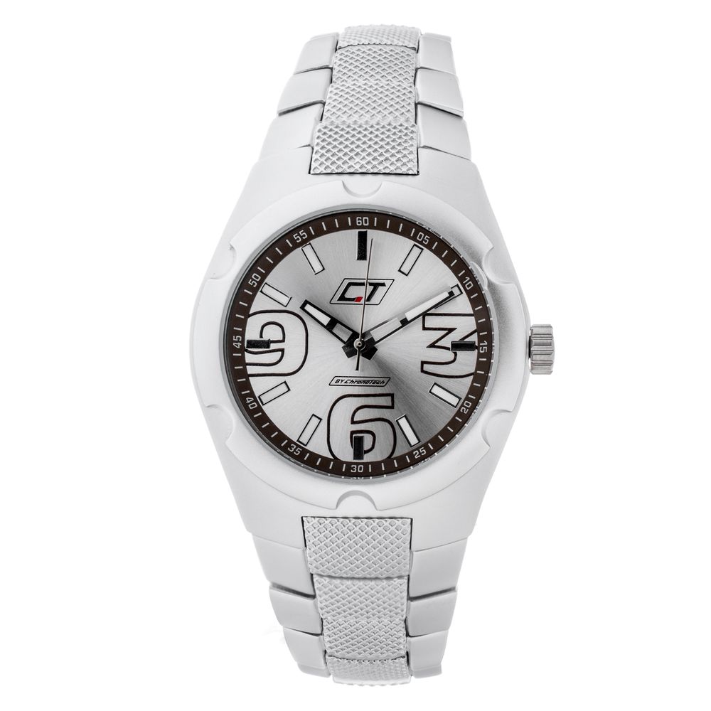 Chronotech Silberne Edelstahl-Dresswatch
