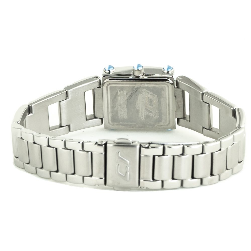 Chronotech Silberne Edelstahl-Armbanduhr