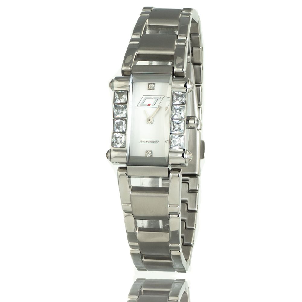 Chronotech Silberne Edelstahl-Dresswatch