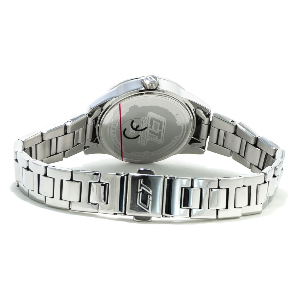 Chronotech Silberne Armbanduhr aus Edelstahl