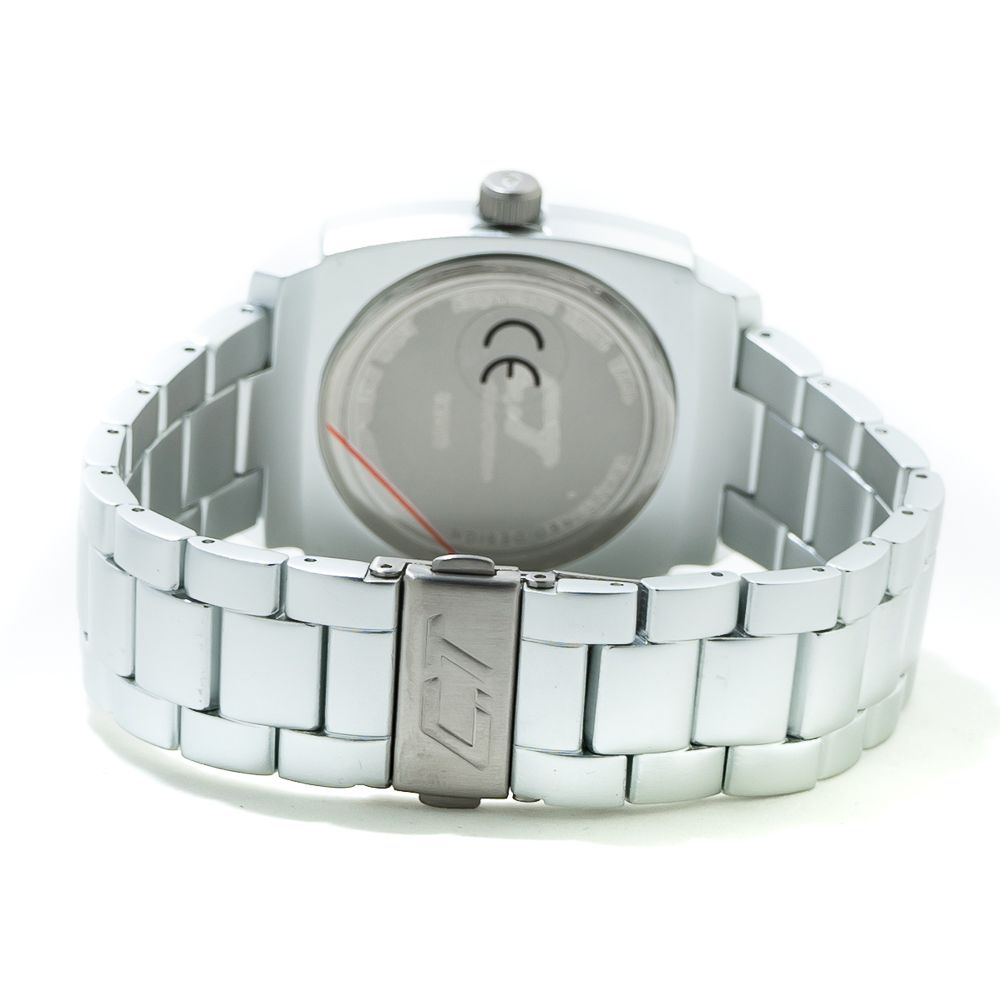 Chronotech Silberne Aluminium-Armbanduhr