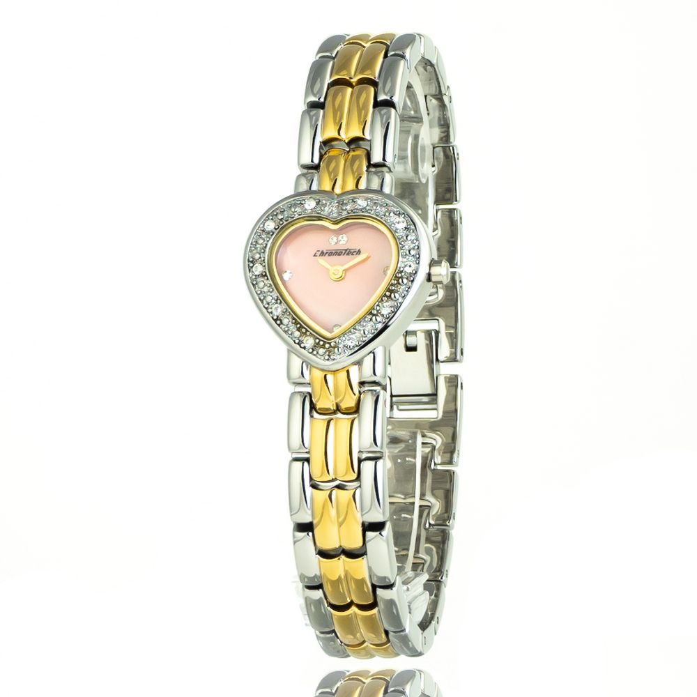 Chronotech Silberne Edelstahl-Dresswatch