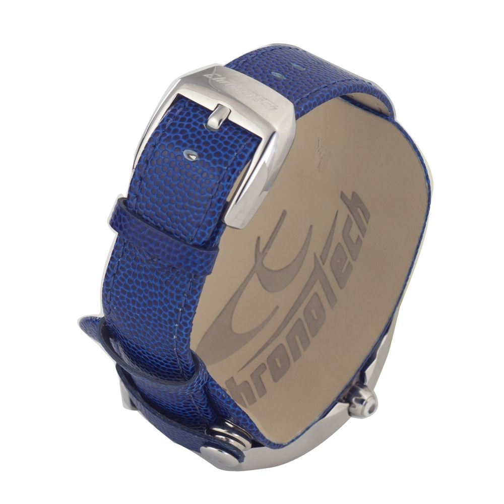 Chronotech Elegant Blue Leather Wristwatch