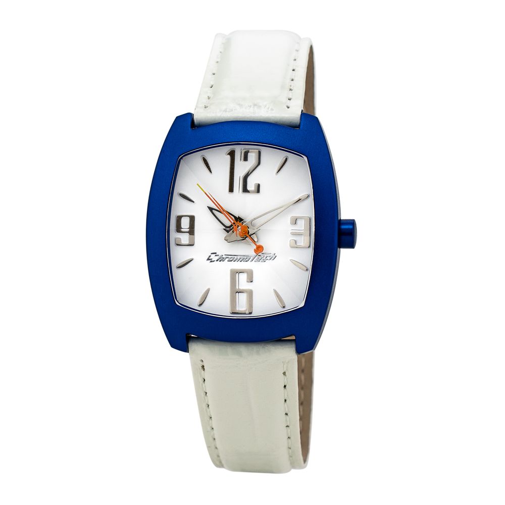 Chronotech Elegant White Leather Wristwatch