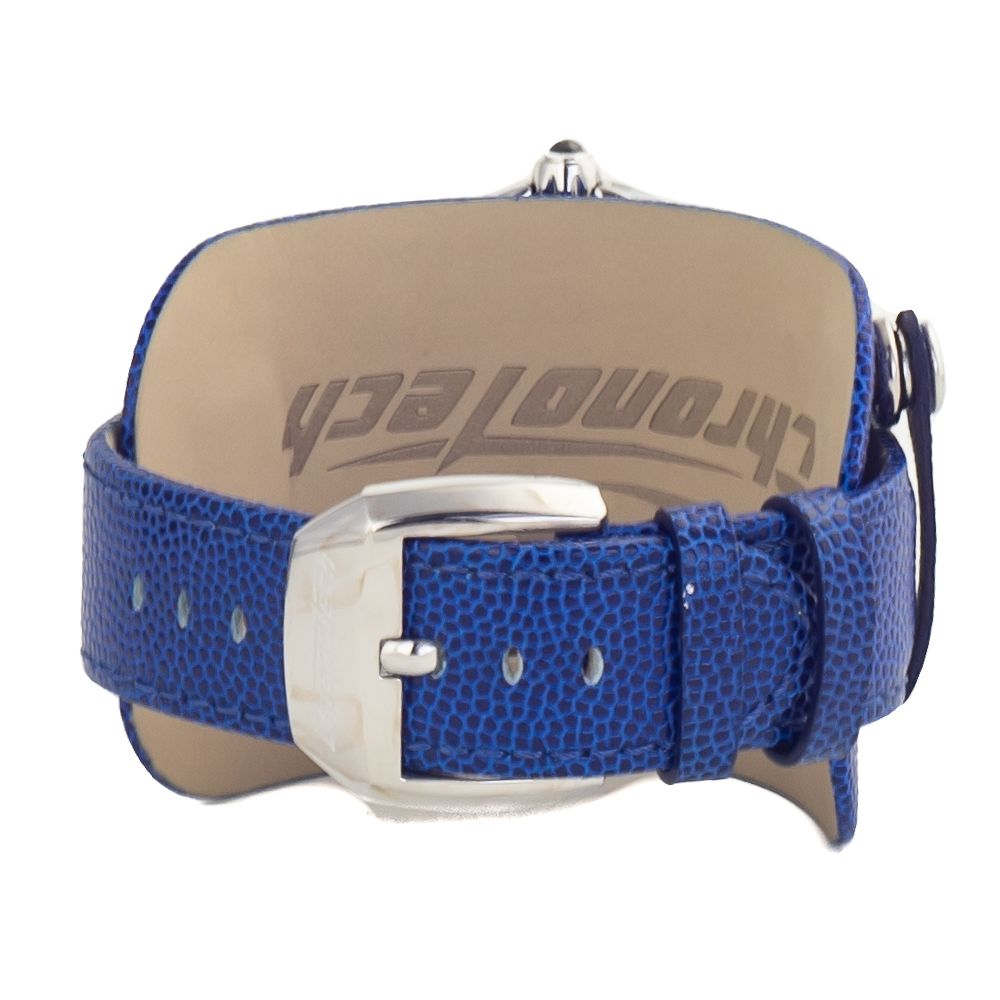 Chronotech Elegant Blue Leather Wristwatch