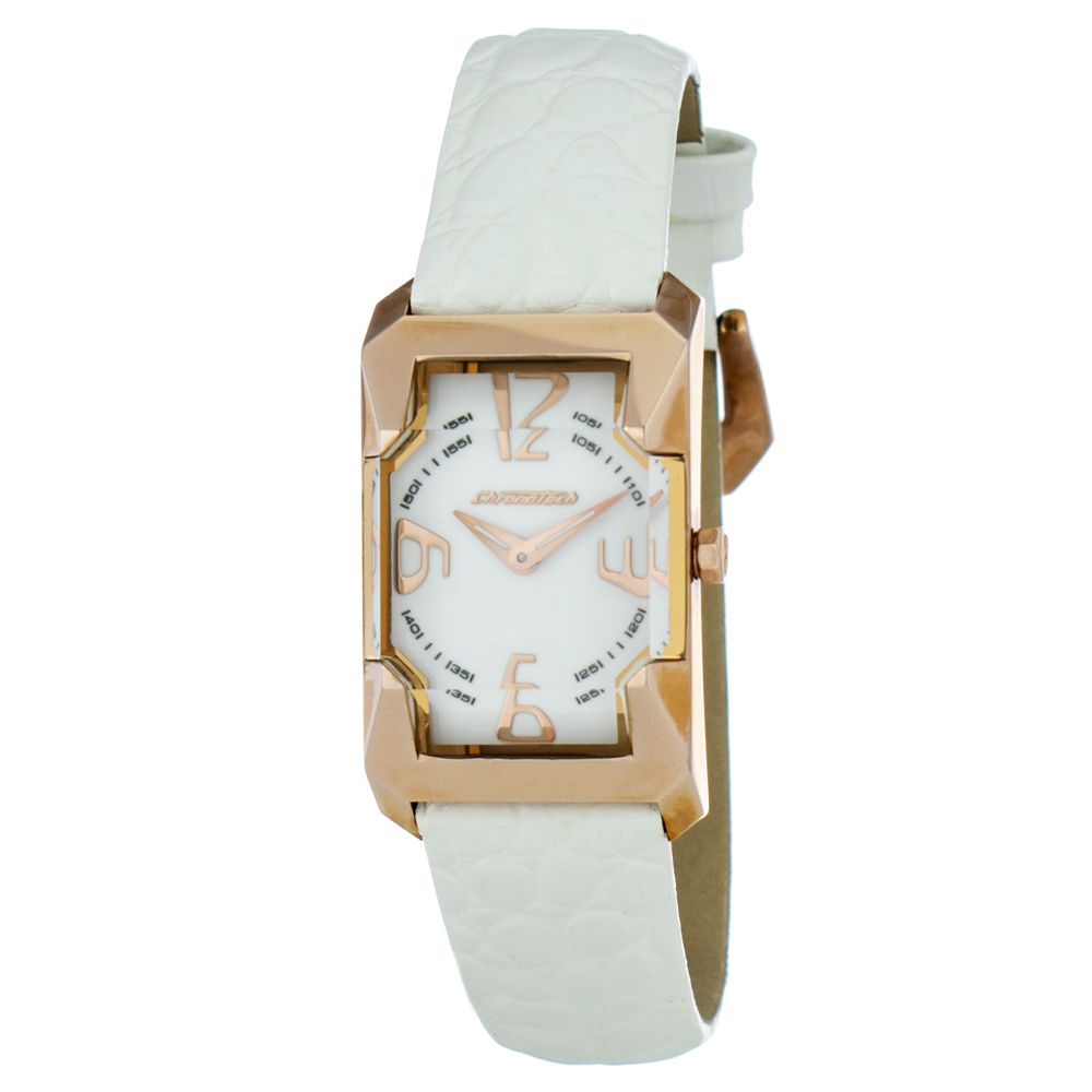 Chronotech Weiße Leder-Kleidungsuhr