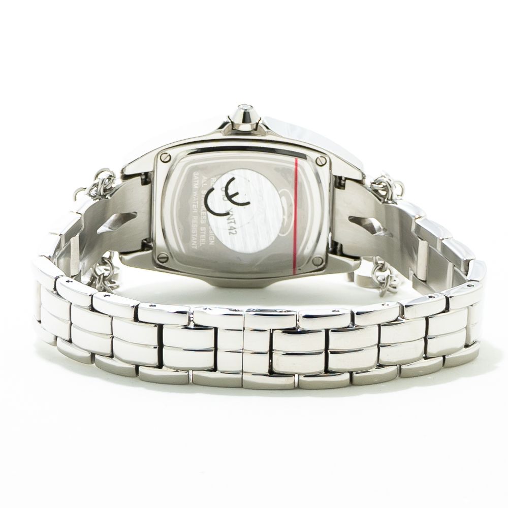 Chronotech Silberne Edelstahl-Armbanduhr