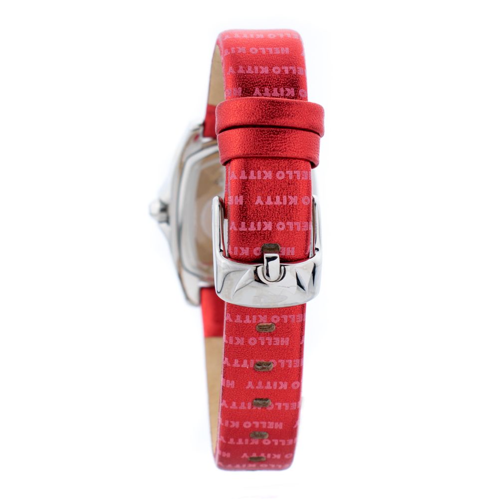 Chronotech Rote Leder-Kleid-Uhr