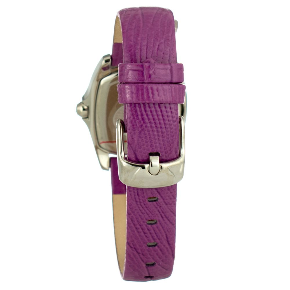 Chronotech Lila Leder-Kleidungsuhr