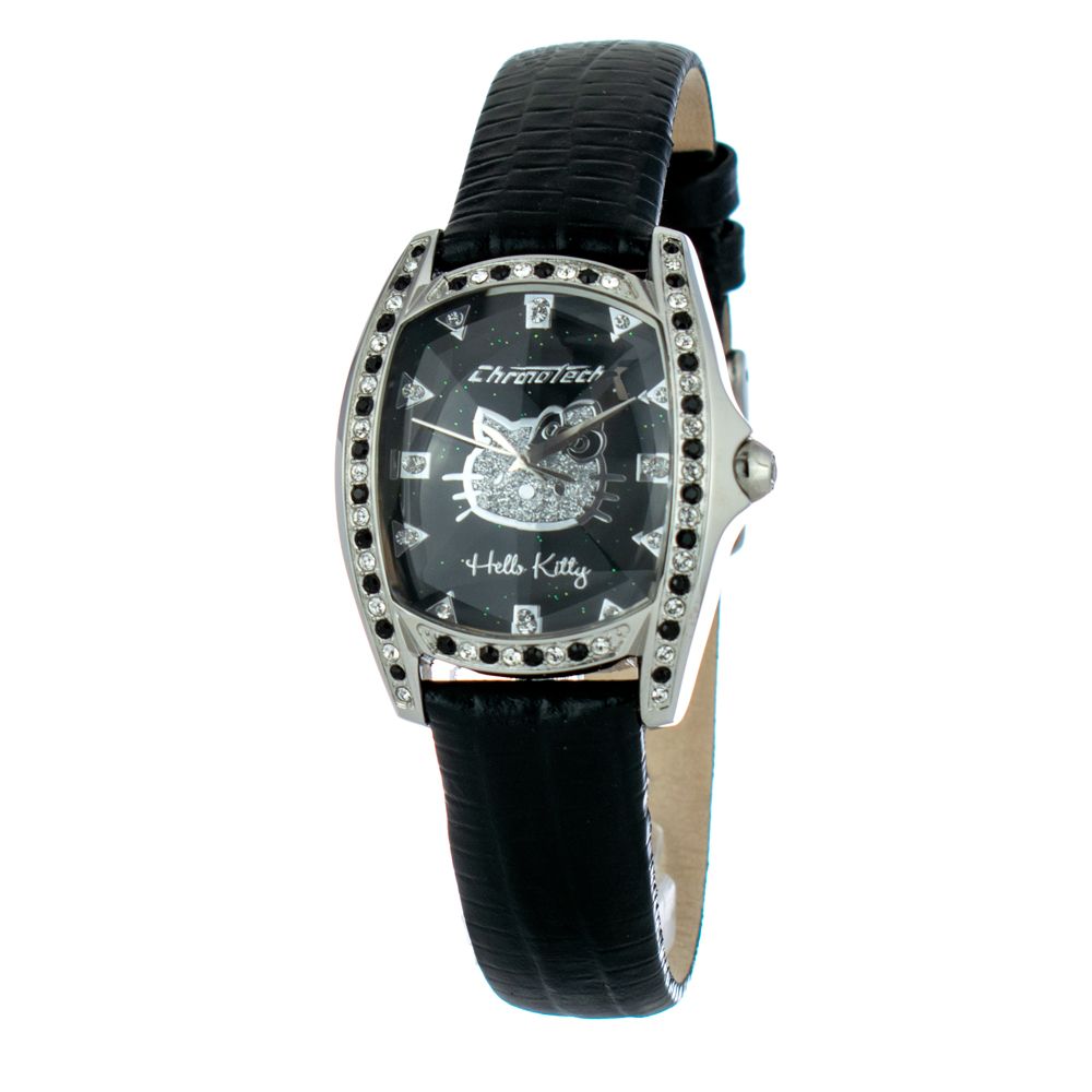 Chronotech Black Leather Apparel Watch