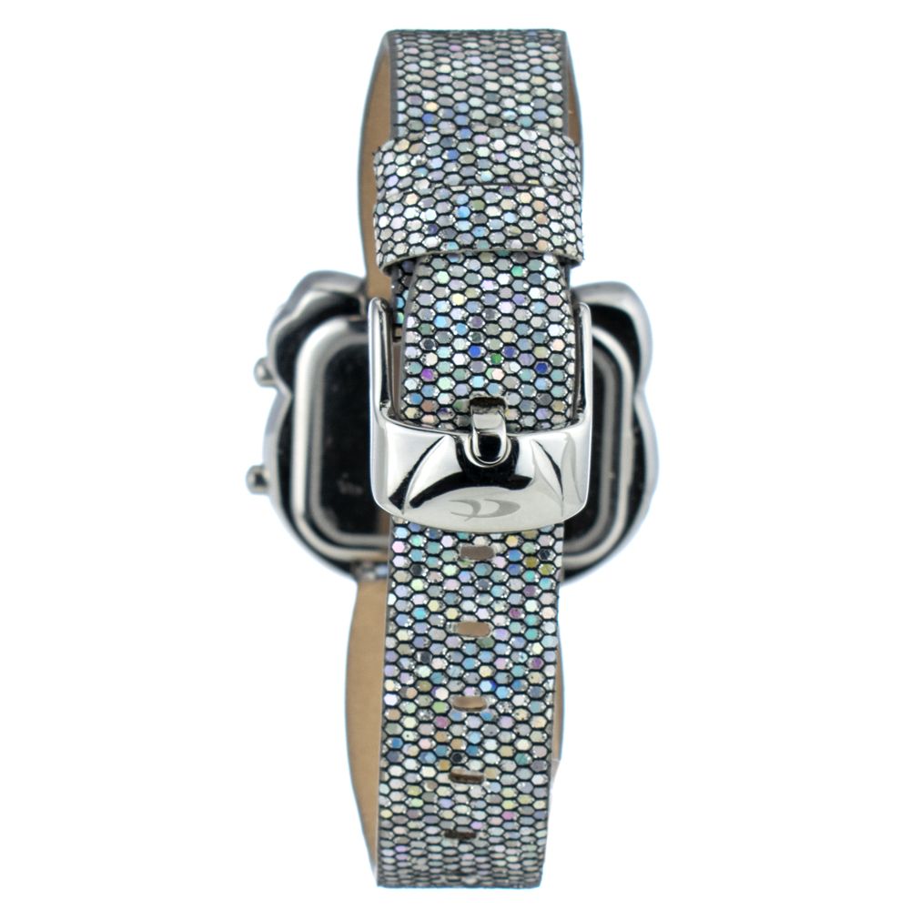 Chronotech Silver Leather Dress Watch