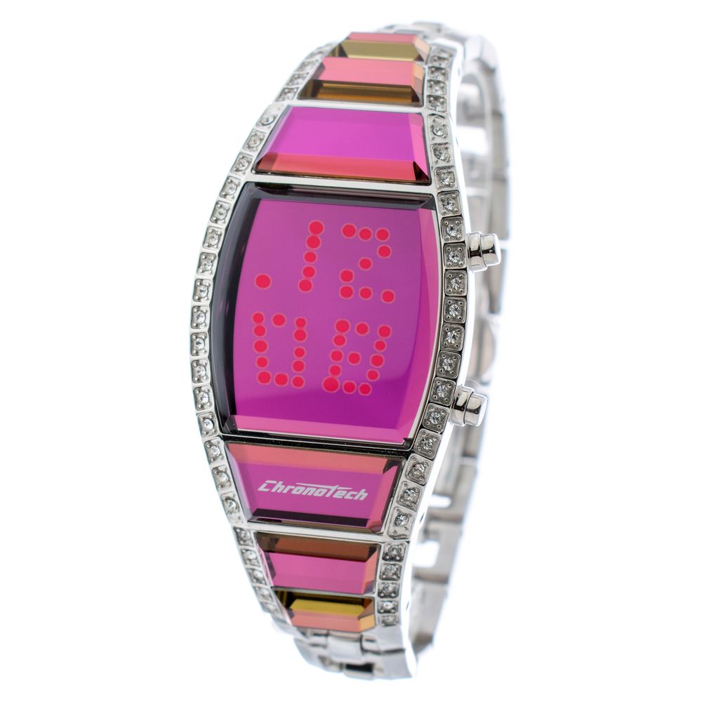 Chronotech Silberne Edelstahl-Digitaluhr