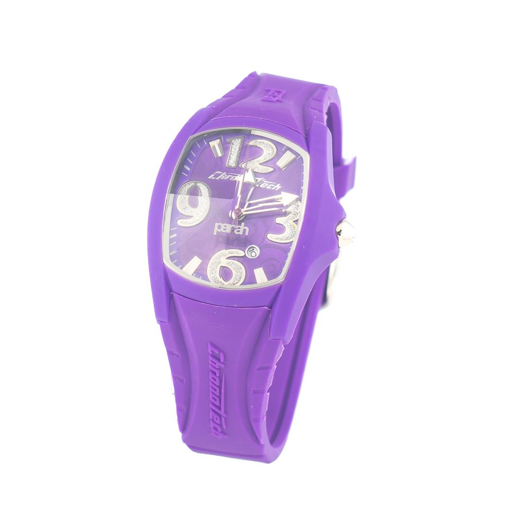 Chronotech Lila Gummiband-Armbanduhr