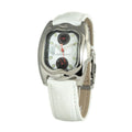 Chronotech Elegant Leather Wristwatch in White
