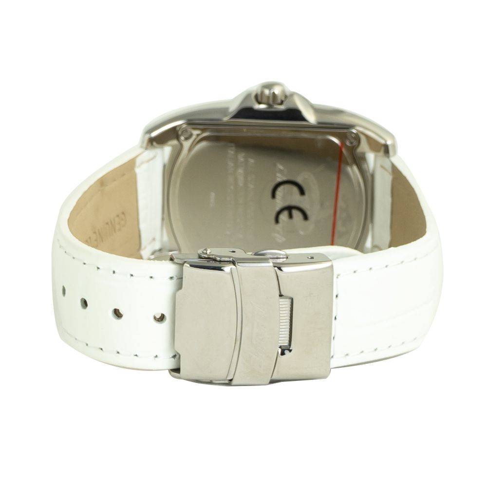 Chronotech Elegant Leather Wristwatch in White