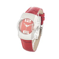 Chronotech Rote Leder-Kleidungsuhr