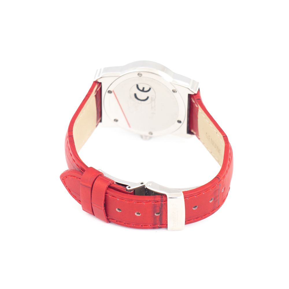 Chronotech Rote Leder-Kleidungsuhr