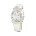Chronotech Elegant Leather Wristwatch in White
