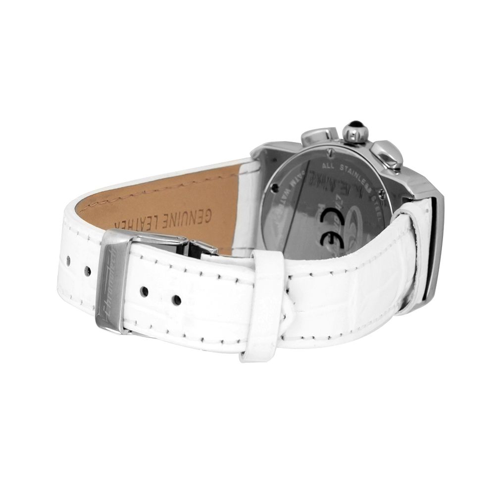 Chronotech Elegant White Leather Wristwatch