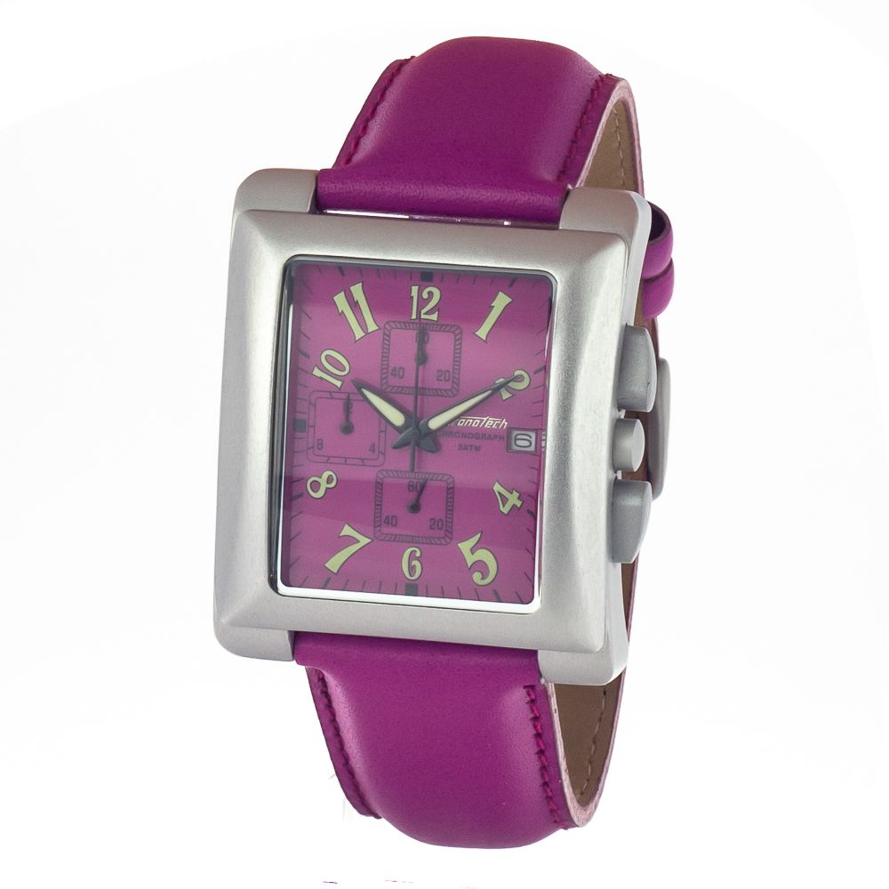 Chronotech Purple Leather Fashion Watch