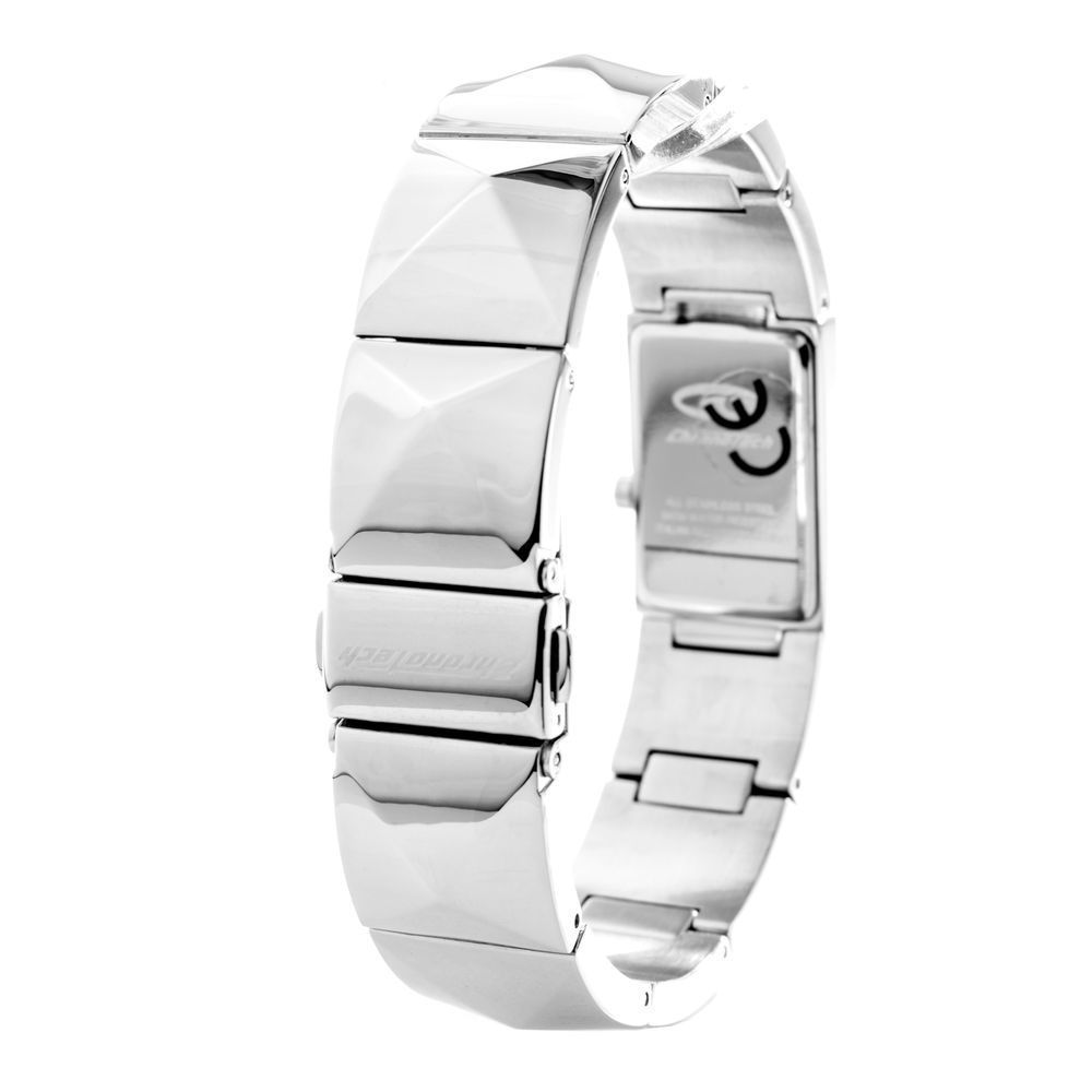 Chronotech Silberne Edelstahl-Armbanduhr