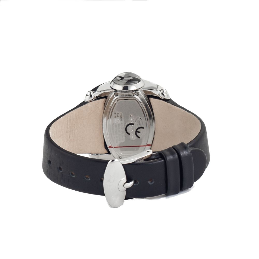 Chronotech Schwarze Leder-Kleidungsuhr