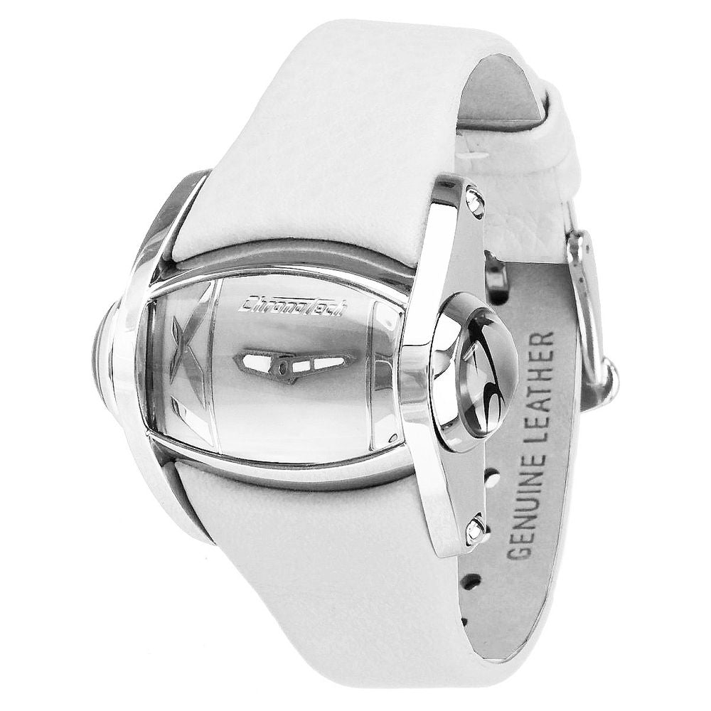 Chronotech Weiße Lederkleid-Uhr