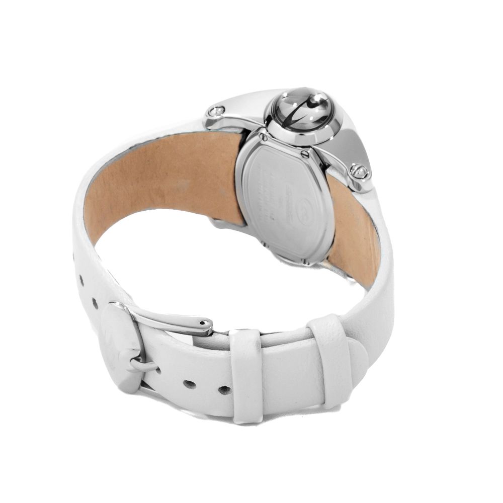 Chronotech Weiße Lederkleid-Uhr