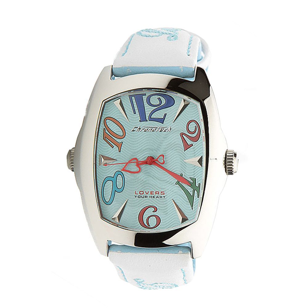 Chronotech Blaue Leder Armbanduhr