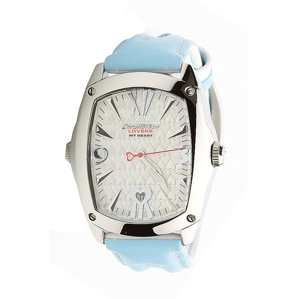 Chronotech Blaue Leder Armbanduhr