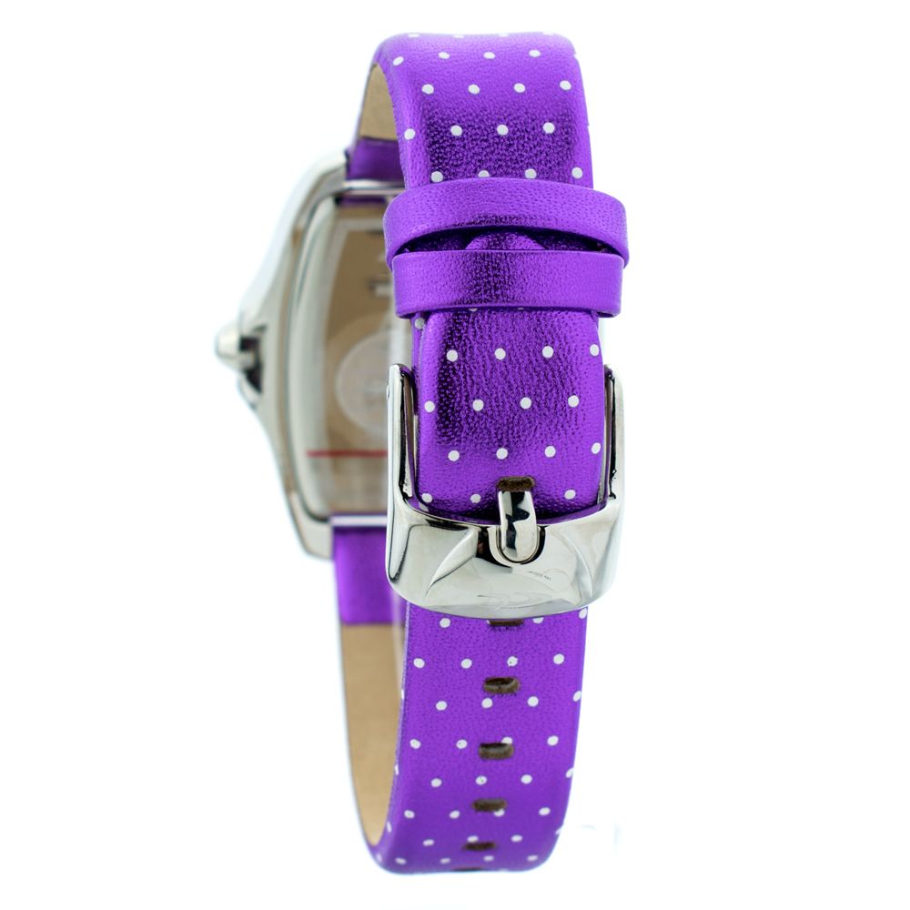 Chronotech Lila Leder-Kleidungsuhr