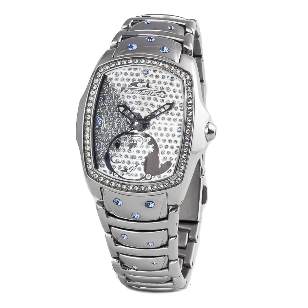 Chronotech Silberne Edelstahl-Dresswatch