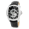 Chronotech Schwarze Lederkleid-Uhr