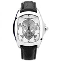 Chronotech Schwarze Leder-Kleidungsuhr