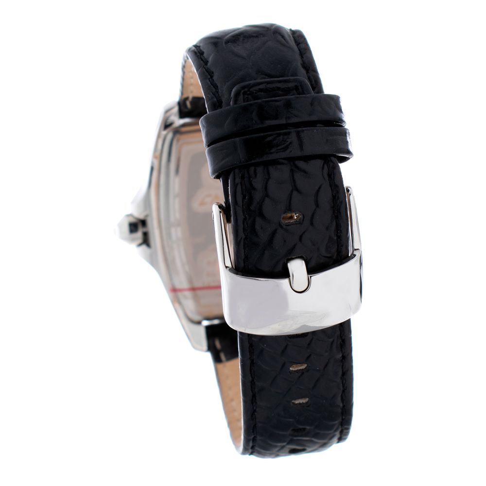 Chronotech Schwarze Leder-Kleidungsuhr