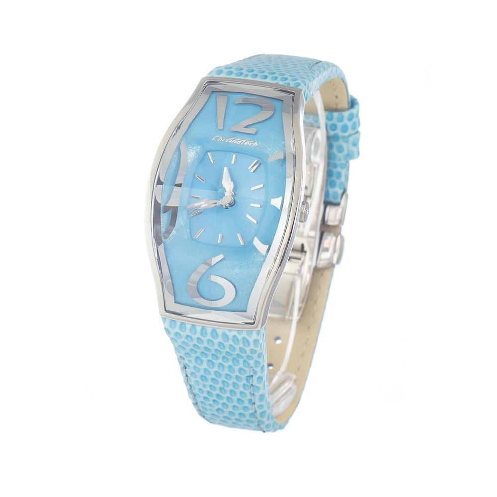 Chronotech Blaue Leder Armbanduhr