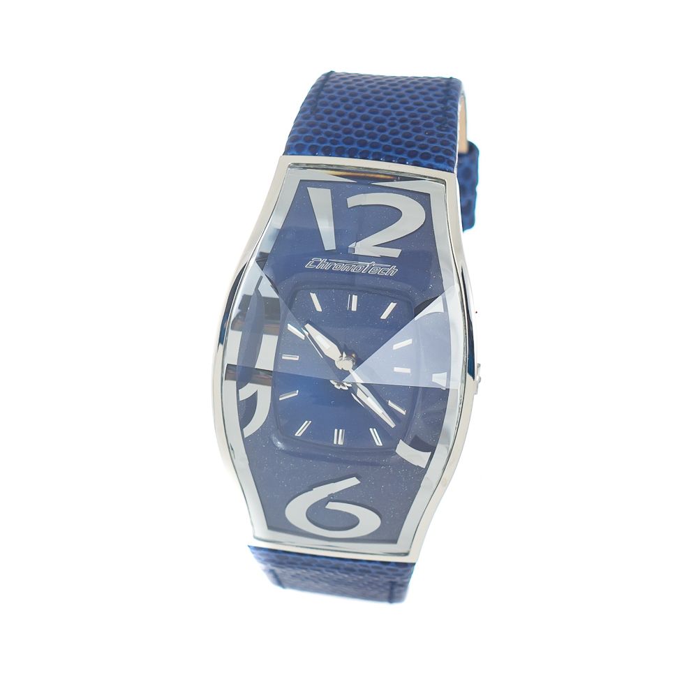 Chronotech Blaue Leder Armbanduhr