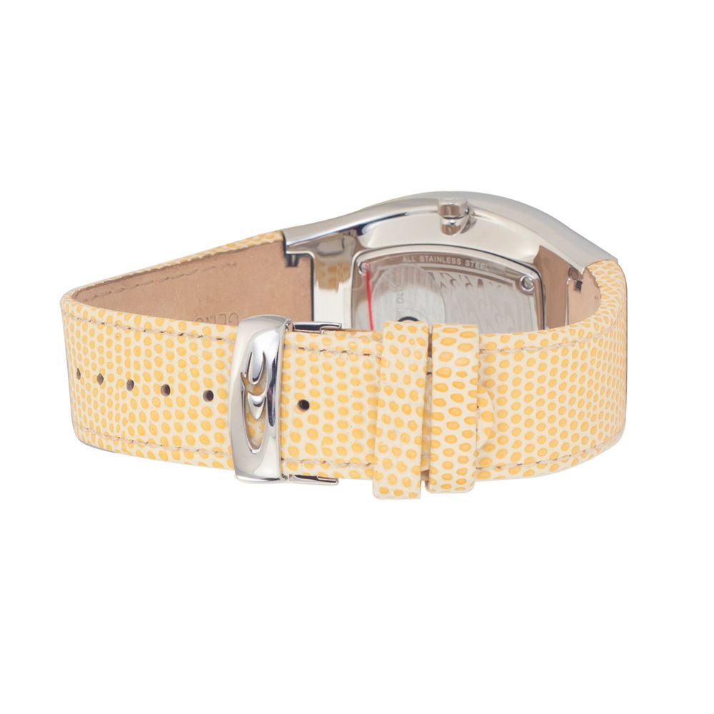 Chronotech Gelbe Leder-Kleidungsuhr