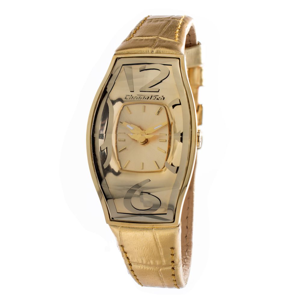 Chronotech Gold Leather Wristwatch