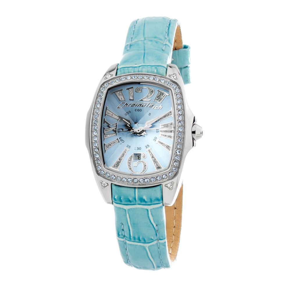 Chronotech Blaue Leder Armbanduhr