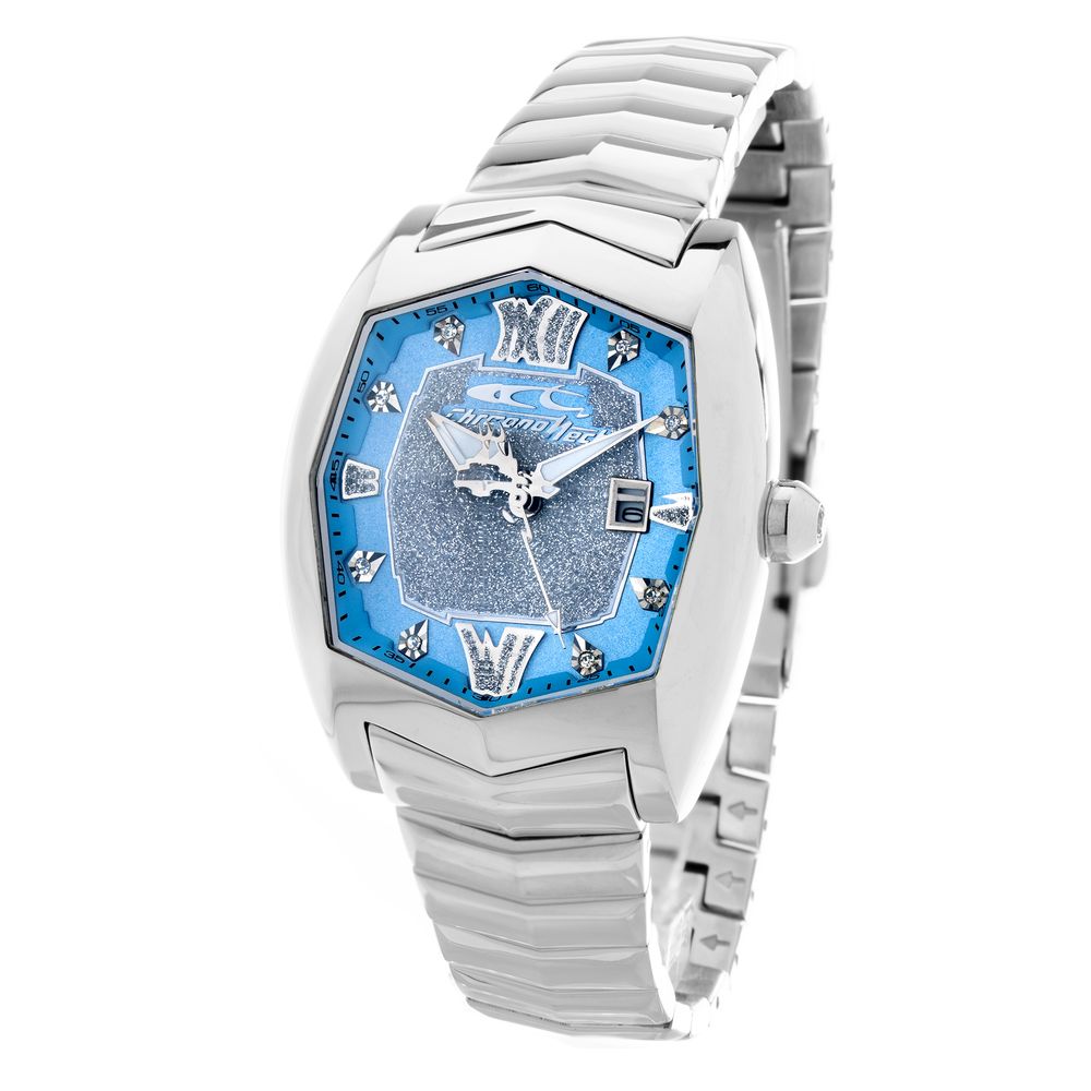 Chronotech Silberne Edelstahl-Armbanduhr
