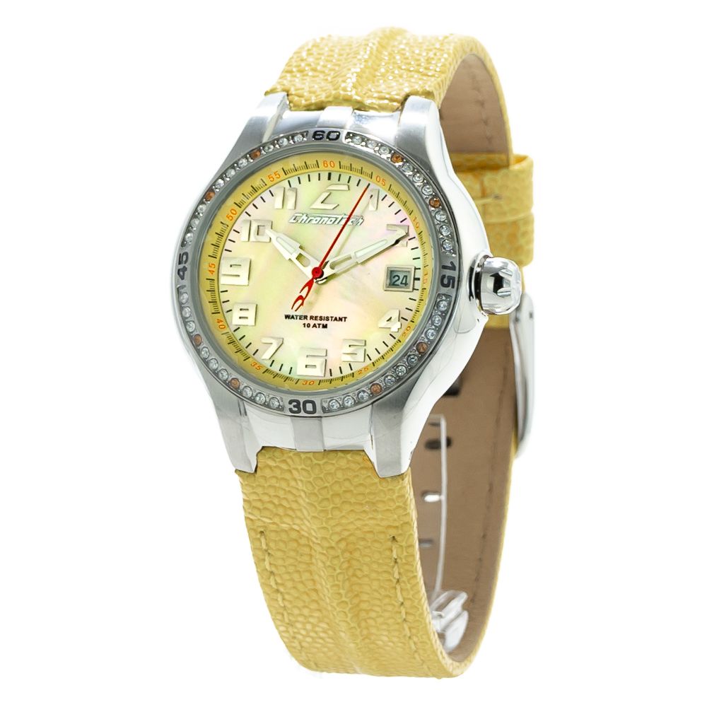 Chronotech Zweifarbige Lederarmbanduhr