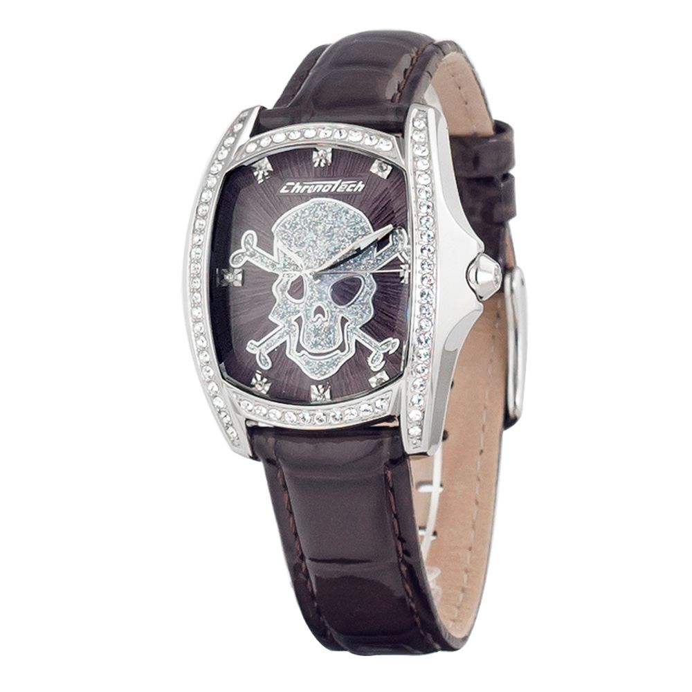 Chronotech Black Leather Apparel Watch
